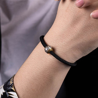 Buddha Gift 925 Sterling Silver Tibet Handmade Om Mani Padme Hum Luck Protection King Kong Knot Braided Bracelet