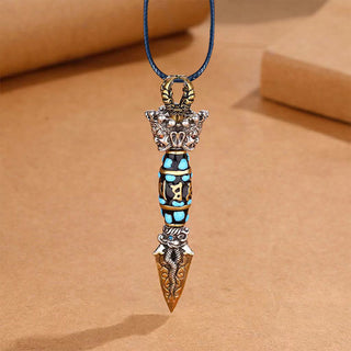 Buddha Gift Tibet Om Mani Padme Hum Dzi Bead Dorje Vajra Pattern Wealth Rotatable Necklace Pendant