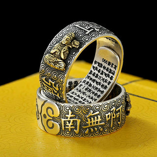 Buddha Gift Chinese Zodiac Natal Buddha Wealth Luck Adjustable Ring