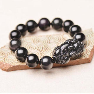 Buddha Gift FengShui PiXiu Obsidian Wealth Bracelet