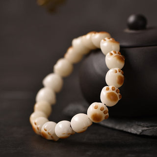 Buddha Gift Cute Cat Paw Claw Bodhi Seed Peace Bracelet