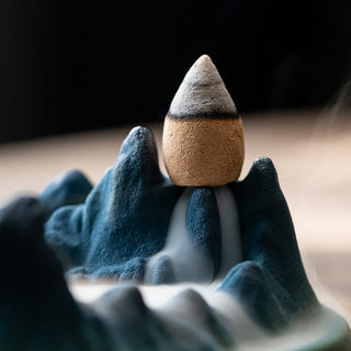 Buddha Gift Creative Mountain River Ceramic Healing Backflow Incense Burner