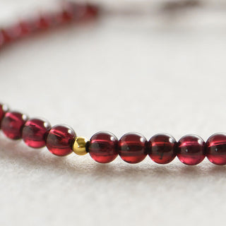 Buddha Gift Natural Garnet Golden Beads Stability Bracelet