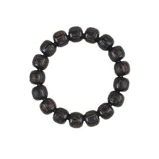 Buddha Gift Tibet Ebony Wood Om Mani Padme Hum Engraved Balance Bracelet