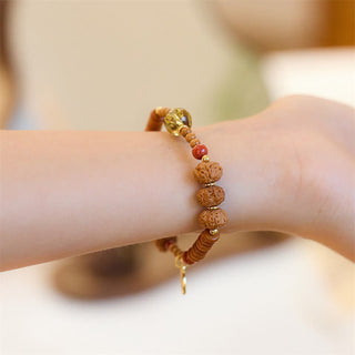 Buddha Gift Tibetan Bodhi Seed Black Onyx Smoky Quartz Om Mani Padme Hum Fu Character Wealth Bracelet