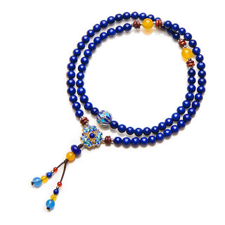 Buddha Gift Lazurite Yellow Agate Positive Bracelet