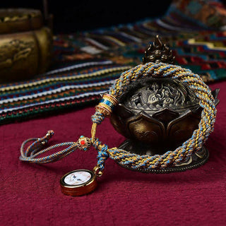 Buddha Gift Tibetan Handmade Luck Thangka Prayer Wheel Charm Weave String Bracelet