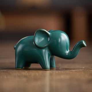 Buddha Gift Small Ceramic Elephant Home Tea Pet Figurine Desk Decoration