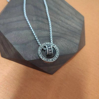 Buddha Gift Tibetan Om Mani Padme Hum Carved Peace Purity Chain Necklace Pendant