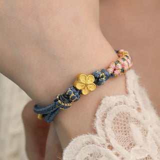 Buddha Gift Peach Blossom Design Wealth String Bracelet