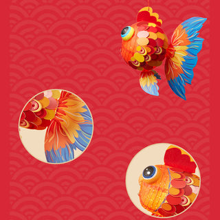 Buddha Gift DIY Good Luck Koi Fish Paper Lantern Lamp Mid-Autumn Festival Child Kids Lantern Decoration