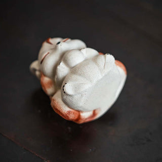 Buddha Gift Mini Nine Tailed Fox Purple Clay Luck Desk Decoration