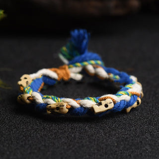 Buddha Gift Tibetan Zakiram Goddess of Wealth Bead Engraved Handmade Luck Bracelet