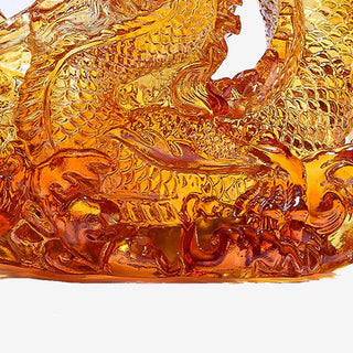 Buddha Gift Year of the Dragon Handmade Liuli Crystal Art Piece Protection Home Office Decoration With Base