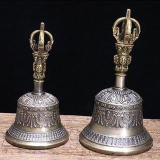 Buddha Gift Tibetan Meditation Bell and Vajra Dorje Copper Enlightenment Decoration Set