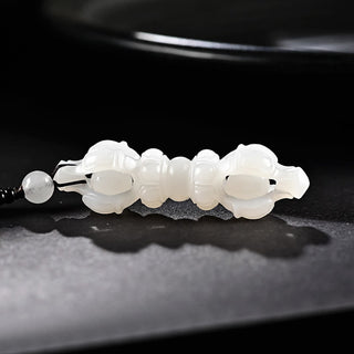 Buddha Gift Tibetan Natural Hetian Cyan Jade White Jade Dorje Vajra Engraved Success Necklace Pendant