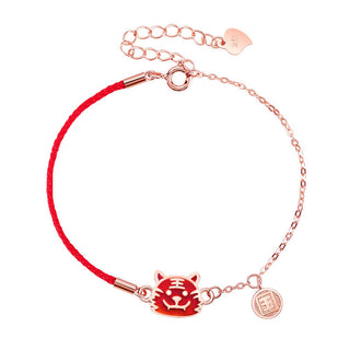 Buddha Gift 925 Sterling Silver Color-changing Chinese Zodiac Luck Protection Red String Chain Bracelet