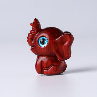 Buddha Gift Sandalwood Small Leaf Red Sandalwood Green Sandalwood Lucky Mini Elephant Carved Protection Decoration