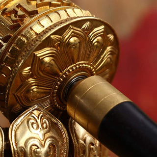 Buddha Gift Tibetan Prayer Wheel Six True Words Copper Meditation Decoration