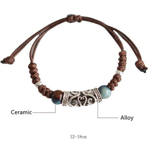 Buddha Gift Tibet Ceramic Bead Wealth String Bracelet