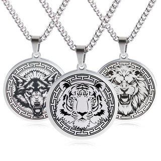 Buddha Gift Animal Titanium Steel Chain Necklace Protection Pendant
