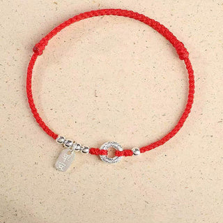 Buddha Gift 925 Sterling Silver Auspicious Clouds Peace Buckle Safe And Sound Bracelet Anklet