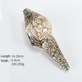 Buddha Gift Tibetan Handmade Engraved Shankha Buddha Conch Shell Wealth Positive Decoration
