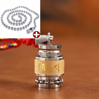 Buddha Gift Tibet Om Mani Padme Hum Shurangama Mantra Titanium Steel Wisdom Amulet Necklace Pendant