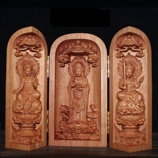 Buddha Gift Avalokitesvara Kwan Yin Buddha Cherry Wood Compassion Home Decoration Altar