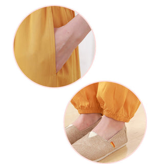 Buddha Gift 2Pcs Half Sleeve T-Shirt Pants Meditation Zen Tai Chi Cotton Linen Clothing Unisex Set