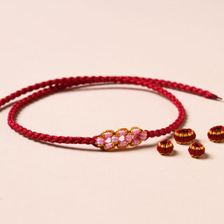 Buddha Gift Handmade Peach Blossom Protection Braided Rope Bracelet