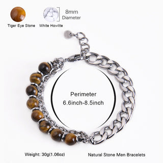 Buddha Gift Tiger Eye Picasso Jasper Frosted Stone Strength Bracelet