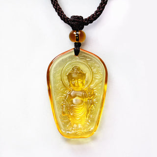 Buddha Gift Tibetan Buddha Liuli Crystal Serenity Necklace Pendant