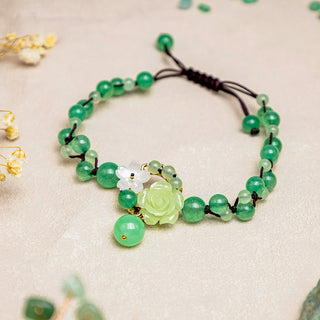 Buddha Gift Financial Success Jade Braided Weave Prosperity Abundance Anklet