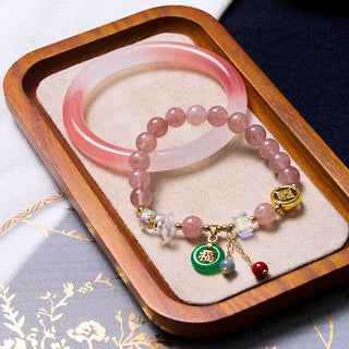 Buddha Gift Attracting Love and Protection Pink Bracelet Bangle Bundle