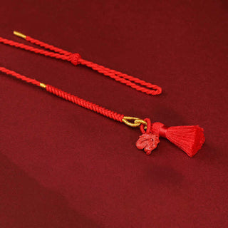 Buddha Gift Natural Cinnabar Dragon Blessing Red String Belly Chain
