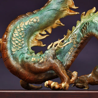 Buddha Gift Year Of The Dragon Auspicious Dragon Brass Copper Luck Success Office Decoration