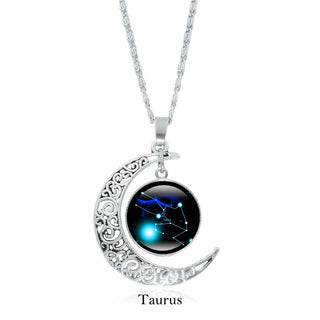 Buddha Gift 12 Constellations of the Zodiac Moon Protection Necklace Chain Pendant