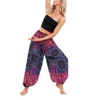 Buddha Gift Casual Loose Compass Pattern Harem Trousers Women's Yoga Pants