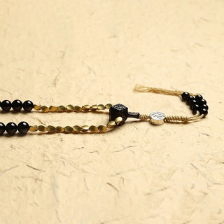 Buddha Gift Tibetan 108 Mala Beads Black Onyx Three-eyed Dzi Beads Protection Bracelet