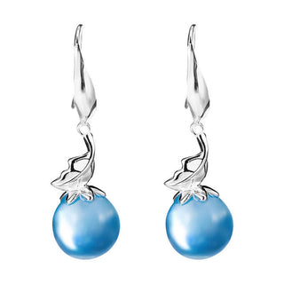 Buddha Gift 925 Sterling Silver Natural Aquamarine Leaf Flower Peace Earrings Necklace