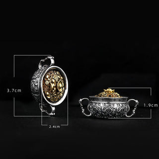 Buddha Gift Treasure Bowl Copper Coin Ingots Wealth Necklace Pendant