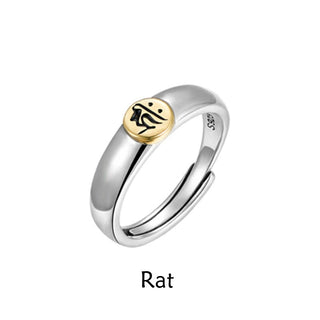 Buddha Gift Tibetan Om Mani Padme Hum Carved Chinese Zodiac Natal Buddha Peace Ring