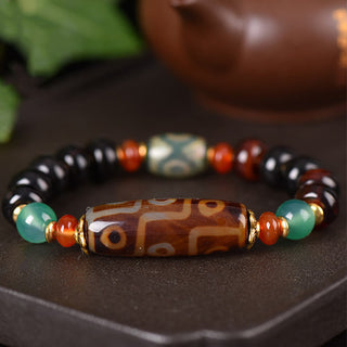 Buddha Gift Tibetan Natural Nine-Eye Dzi Bead Three-eyed Dzi Bead Protection Bracelet