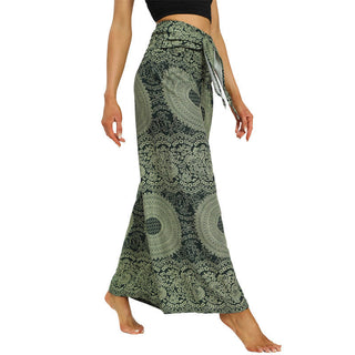 Buddha Gift Boho Lace-up Wide Leg Pants Women's Yoga Pants
