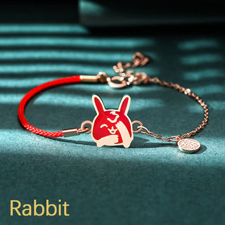 Buddha Gift 925 Sterling Silver Color-changing Chinese Zodiac Luck Protection Red String Chain Bracelet