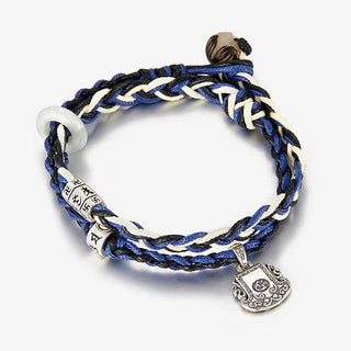 Buddha Gift 925 Sterling Silver Om Mani Padme Hum Swastika Handmade Protection Bracelet