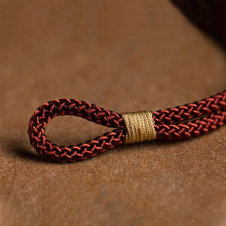 Buddha Gift 925 Sterling Silver Handmade Chinese Zodiac Natal Buddha Cyan Bodhi Seed Protection Braided Red String Bracelet