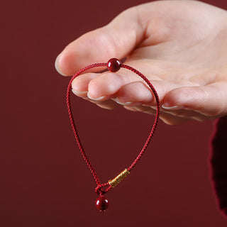 Buddha Gift Natural Cinnabar Red Agate Blessing Red String Bracelet