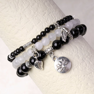 Buddha Gift 3PCS Natural Quartz Crystal Beaded Healing Energy Lotus Bracelet